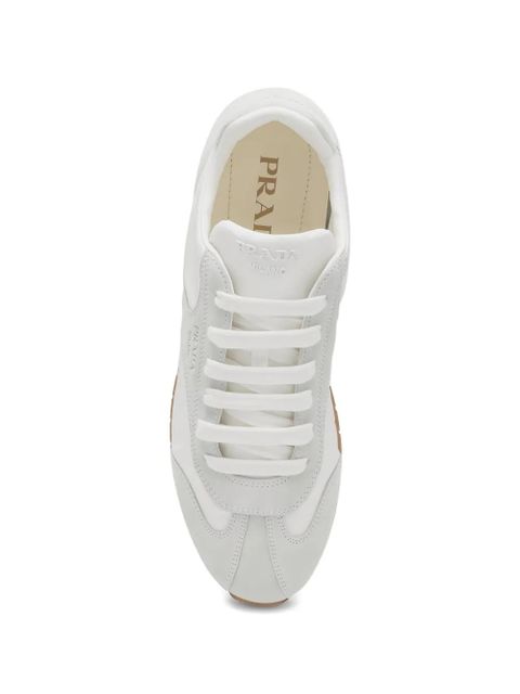 Prada suede-panel sneakers - White