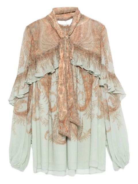 ZIMMERMANN paisley-print ruffled-detail blouse - Blue