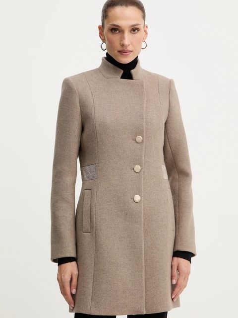 Morgan płaszcz z dodatkiem wełny kolor beżowy GUERTA - zdjęcie produktu nr 1