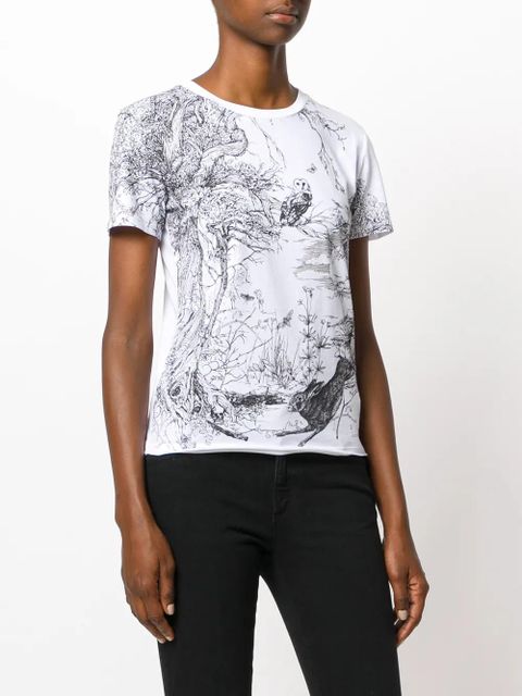 Alexander McQueen woodland print T-shirt - White - zdjęcie produktu nr 2