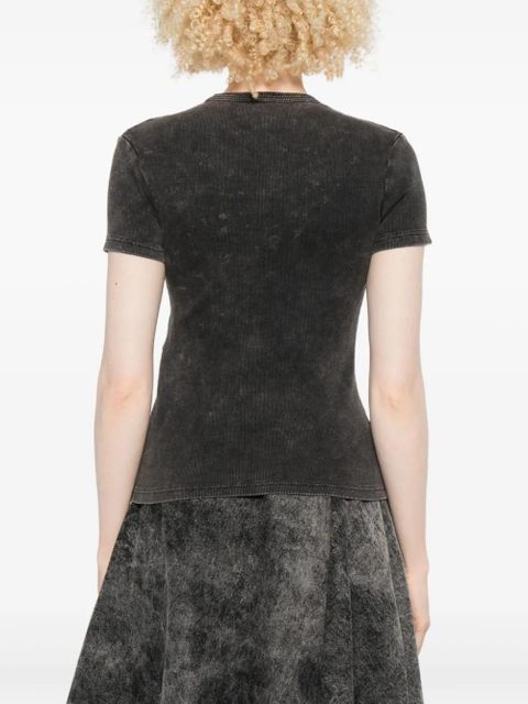 Off-White logo-embroidered T-shirt - Grey