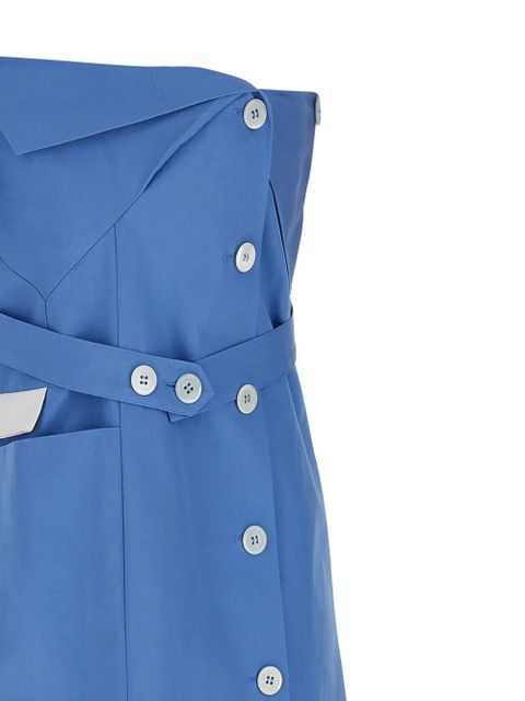 Miu Miu strapless belted midi dress - Blue
