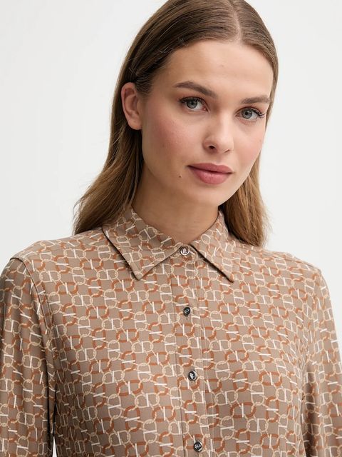 Lauren Ralph Lauren koszula damska kolor beżowy regular z kołnierzykiem klasycznym 200980178