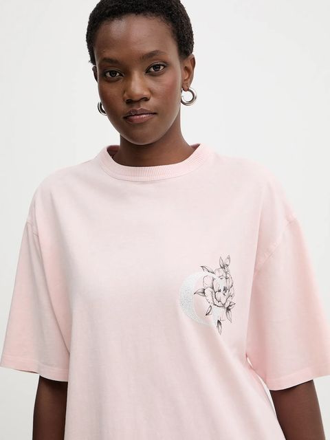 Guess t-shirt bawełniany damski kolor różowy W5BI19 I3Z14 - zdjęcie produktu nr 2