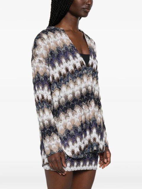 Missoni zigzag-pattern V-neck top - Blue