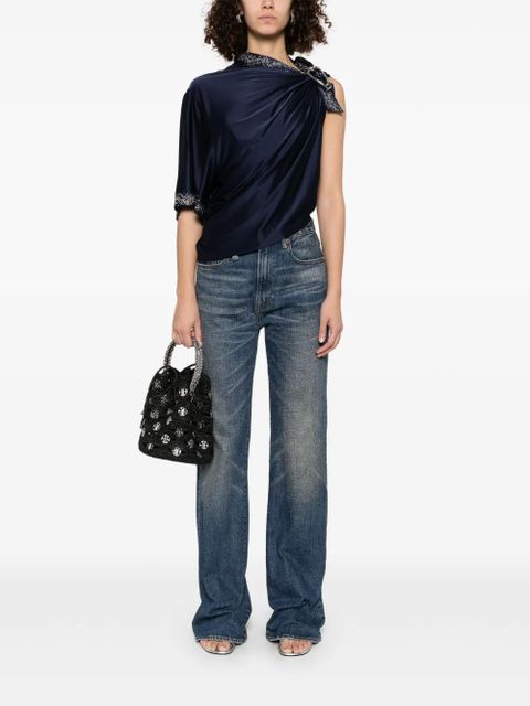 Rabanne buckle-detail draped top - Blue - zdjęcie produktu nr 2