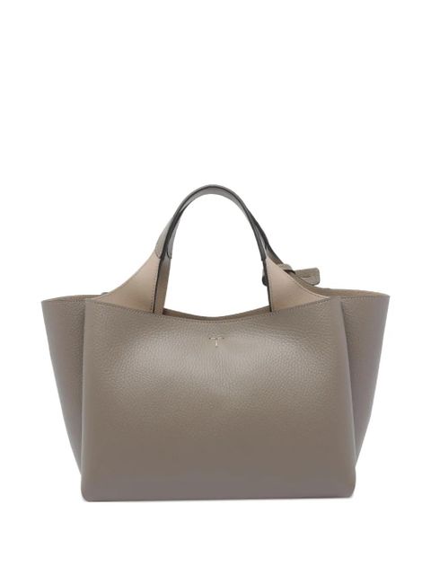 Tod's T-logo leather tote bag - Grey - zdjęcie produktu nr 2