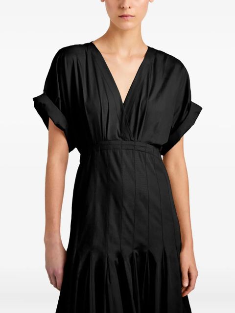 Proenza Schouler Ciara V-neck pleated maxi dress - Black