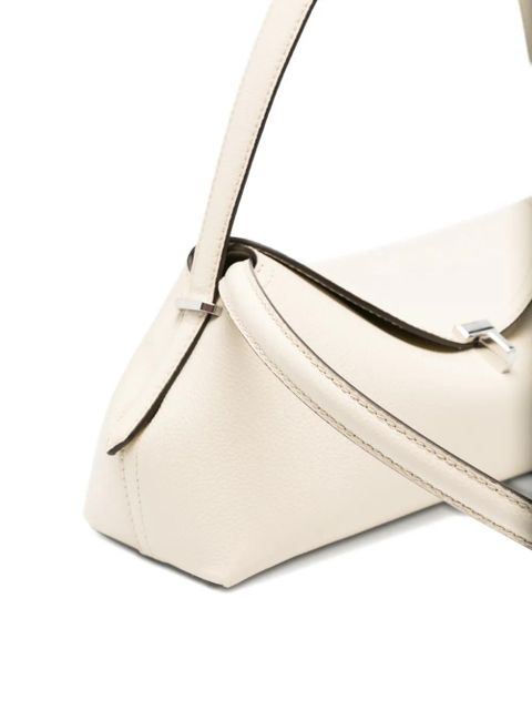 TOTEME T-lock grained leather shoulder bag - Neutrals