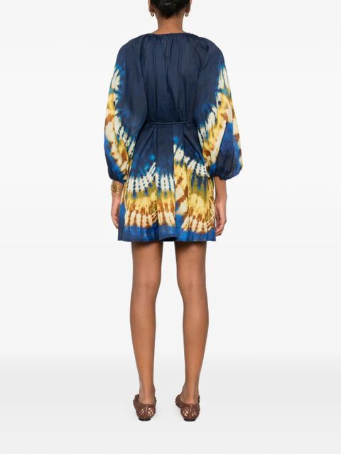 ALEMAIS Martine belted mini dress - Blue