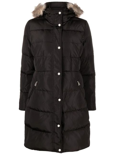 Lauren Ralph Lauren faux-fur trim quilted coat - Black - zdjęcie produktu nr 1
