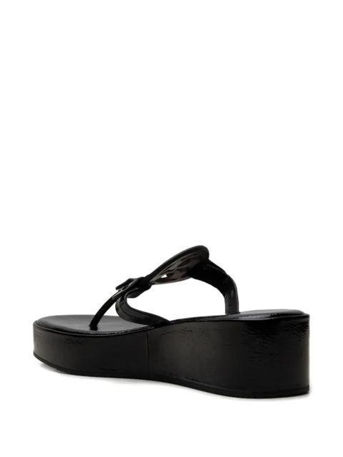 Tory Burch logo-plaque sandals - Black
