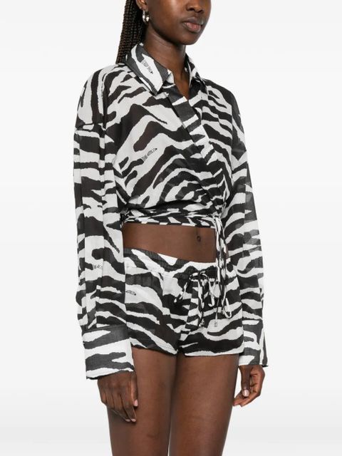 The Attico zebra-pattern blouse - White