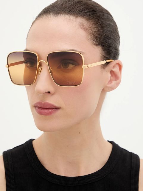 Chloé okulary przeciwsłoneczne damskie kolor złoty CH0324S - zdjęcie produktu nr 1