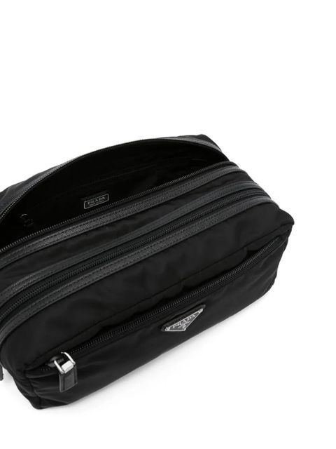 Prada logo plaque make up bag - Black
