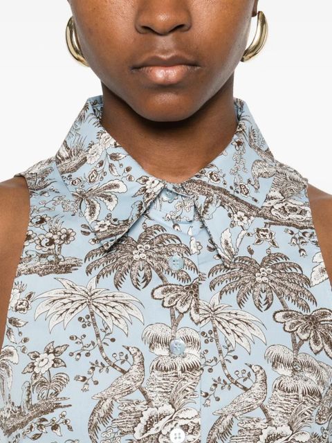 STAUD Romy polo-collar maxi dress - Blue