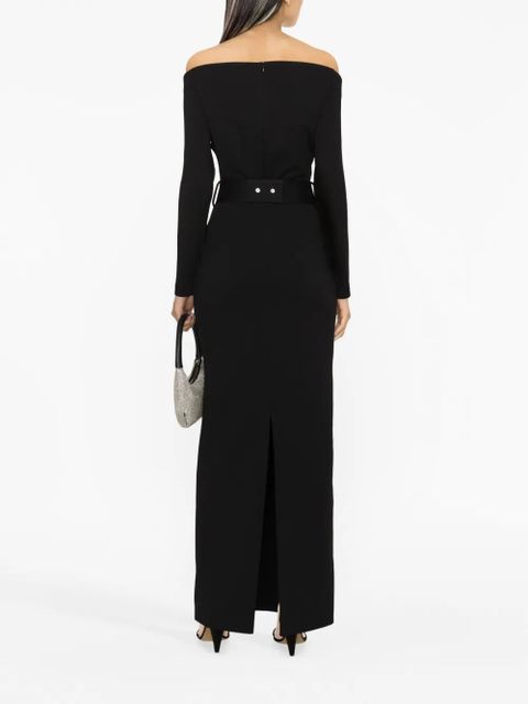 Solace London long-sleeve long dress - Black