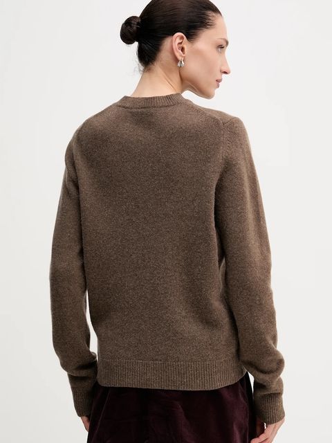 La Mania sweter wełniany MELLOW damski kolor brązowy MELLOW