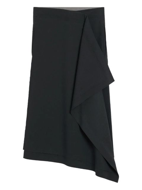 AMI Paris wrap asymmetrical wool midi skirt - Black - zdjęcie produktu nr 1