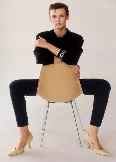 Skórzane buty na obcasie