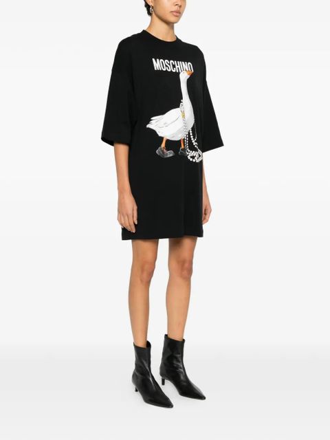 Moschino graphic-print mini dress - Black