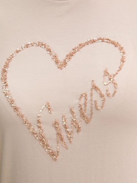 Guess t-shirt LOVE damski kolor beżowy V5BI13 J1314
