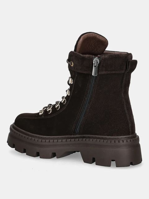 Answear.LAB workery zamszowe kolor brązowy na platformie