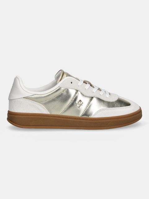 Tommy Hilfiger sneakersy skórzane MU JACKIE METALLIC - zdjęcie produktu nr 1