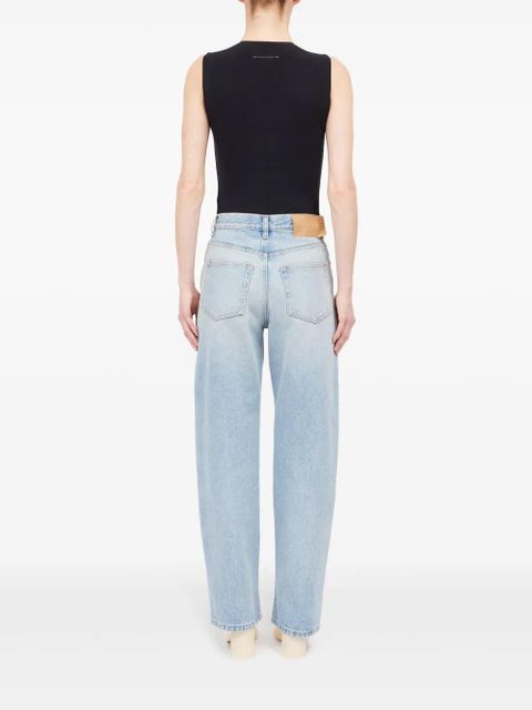 MM6 Maison Margiela distressed-effect straight-leg jeans - Blue