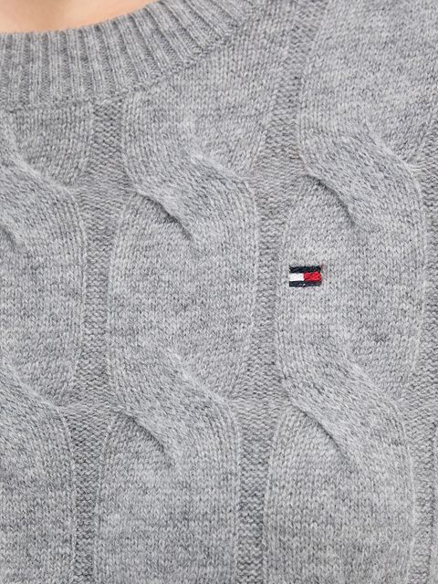 Tommy Hilfiger sweter wełniany damski kolor szary lekki WW0WW43586