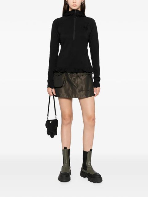 Cecilie Bahnsen ruffled zip top - Black