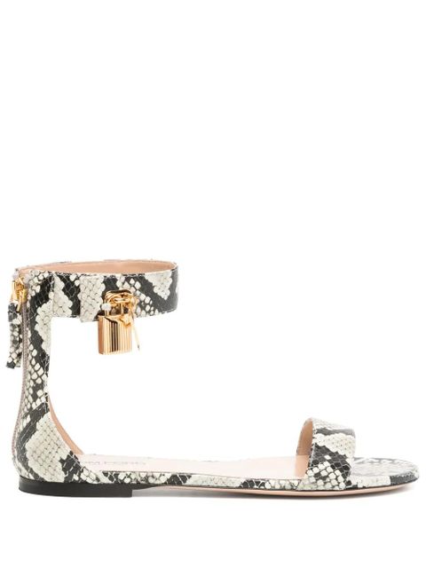 TOM FORD snakeskin-effect sandals - Black - zdjęcie produktu nr 1