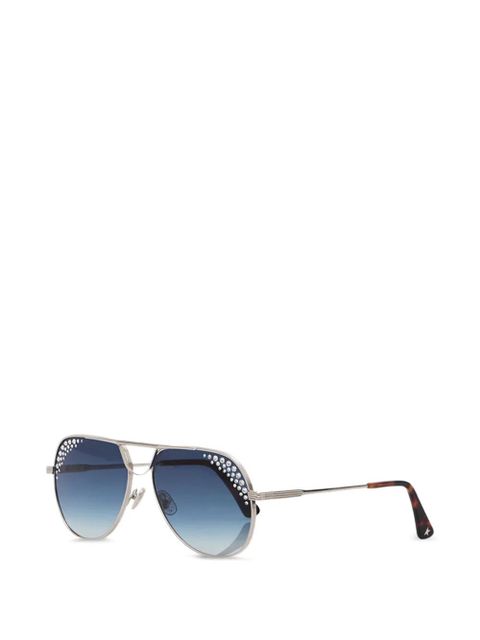 Golden Goose Carter crystal-embellished pilot-frame sunglasses - Silver - zdjęcie produktu nr 1
