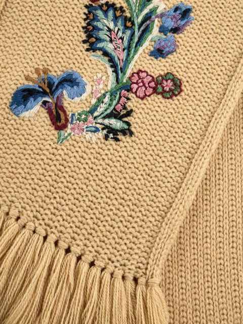 ETRO paisley-embroidered fringed scarf - Yellow - zdjęcie produktu nr 2