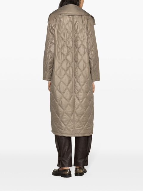 GANNI quilted recycled-shell coat - Brown