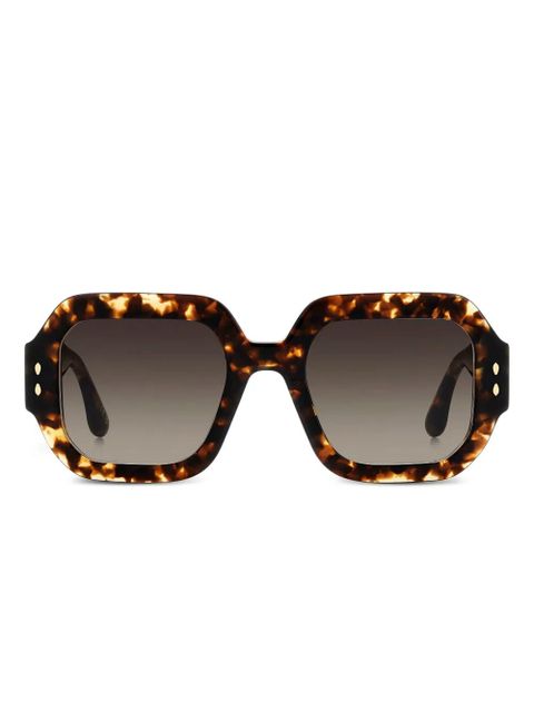 Isabel Marant Eyewear geometric-frame tortoiseshell sunglasses - Brown - zdjęcie produktu nr 1