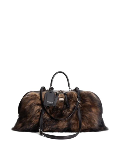 Dolce & Gabbana Vittoria fur trim tote bag - Brown