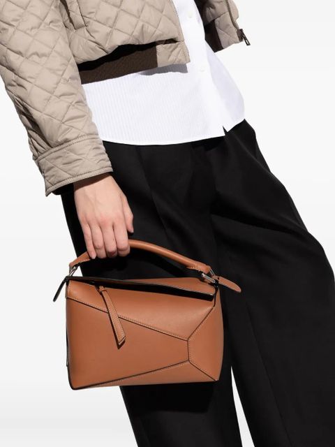 LOEWE small Puzzle Edge panelled tote bag - Brown - zdjęcie produktu nr 2