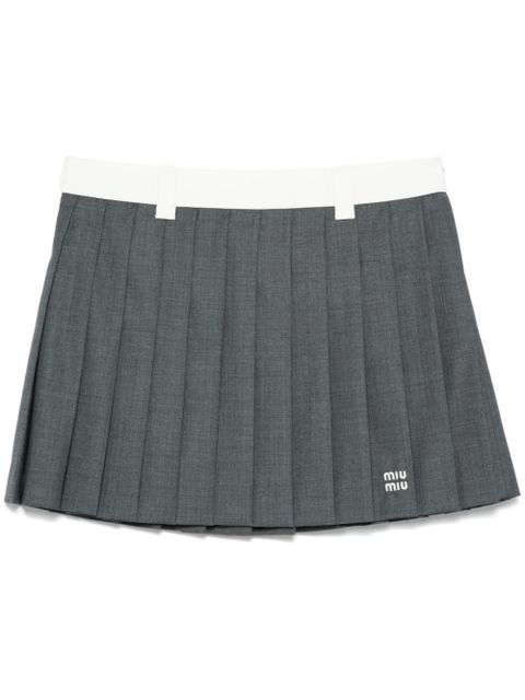 Miu Miu pleated mini skirt - Grey - zdjęcie produktu nr 1