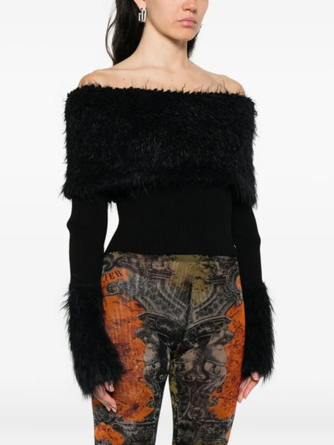 Jean Paul Gaultier shearling sweater - Black - zdjęcie produktu nr 2