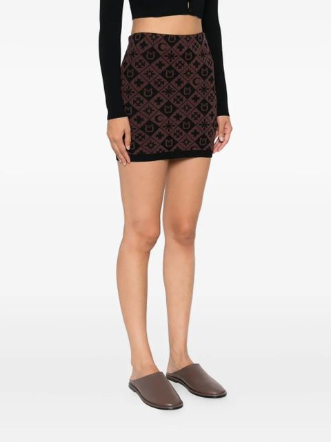 Nanushka geometric-pattern mini skirt - Brown