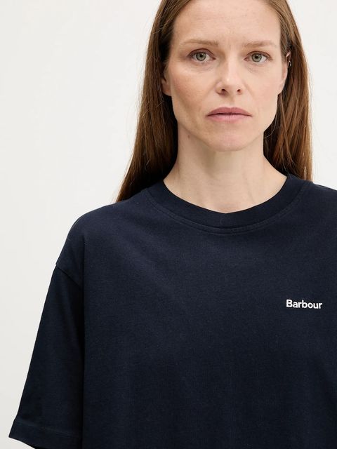 Barbour t-shirt bawełniany JEMA damski kolor granatowy LML0883