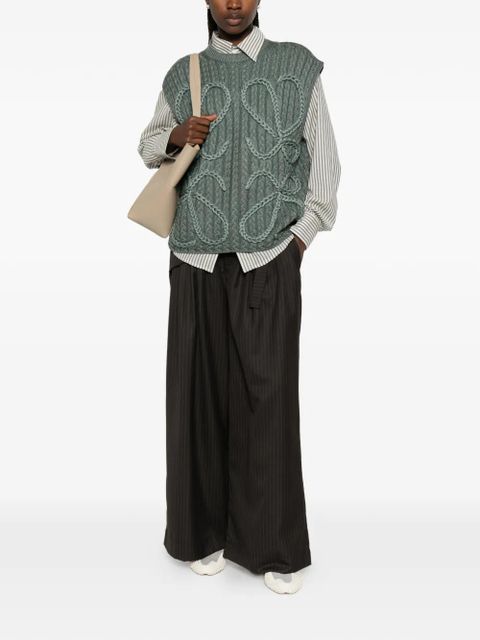 LOEWE Anagram cable-knit sweater - Green - zdjęcie produktu nr 2