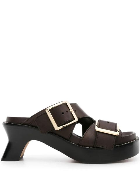 LOEWE 70mm buckled leather mules - Brown - zdjęcie produktu nr 1