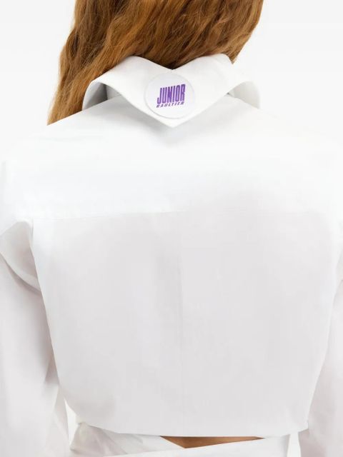 Jean Paul Gaultier The Cropped Wrap cotton shirt - White