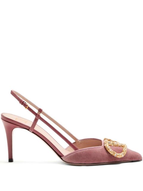 Valentino Garavani 80mm VLogo Signature embellished pumps - Pink