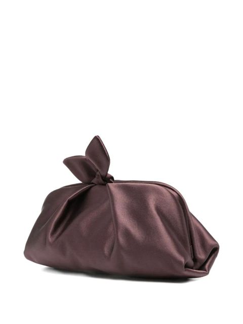 Aquazzura bow chain clutch bag - Brown