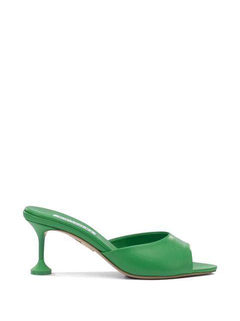 Aquazzura Bisous leather mules - Green - zdjęcie produktu nr 1