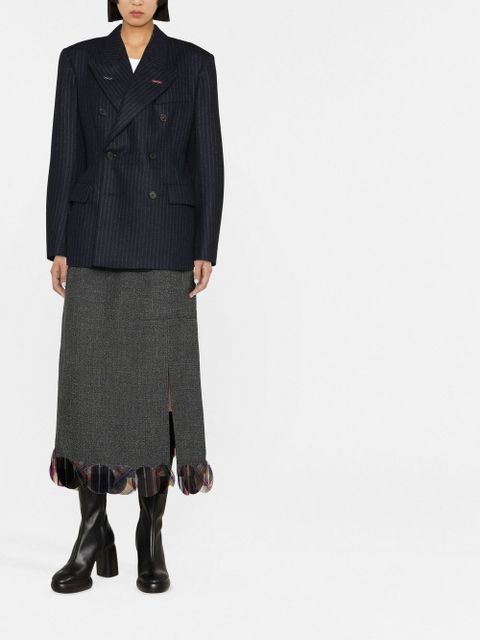 Maison Margiela pinstripe double-breasted wool blazer - Blue - zdjęcie produktu nr 2