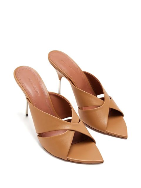 Amina Muaddi cross-strap heeled sandals - Neutrals